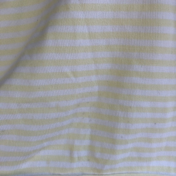 United Knitwear Sweatshirt Cropped sz L Womens Striped Yellow White - Picture 4 of 4